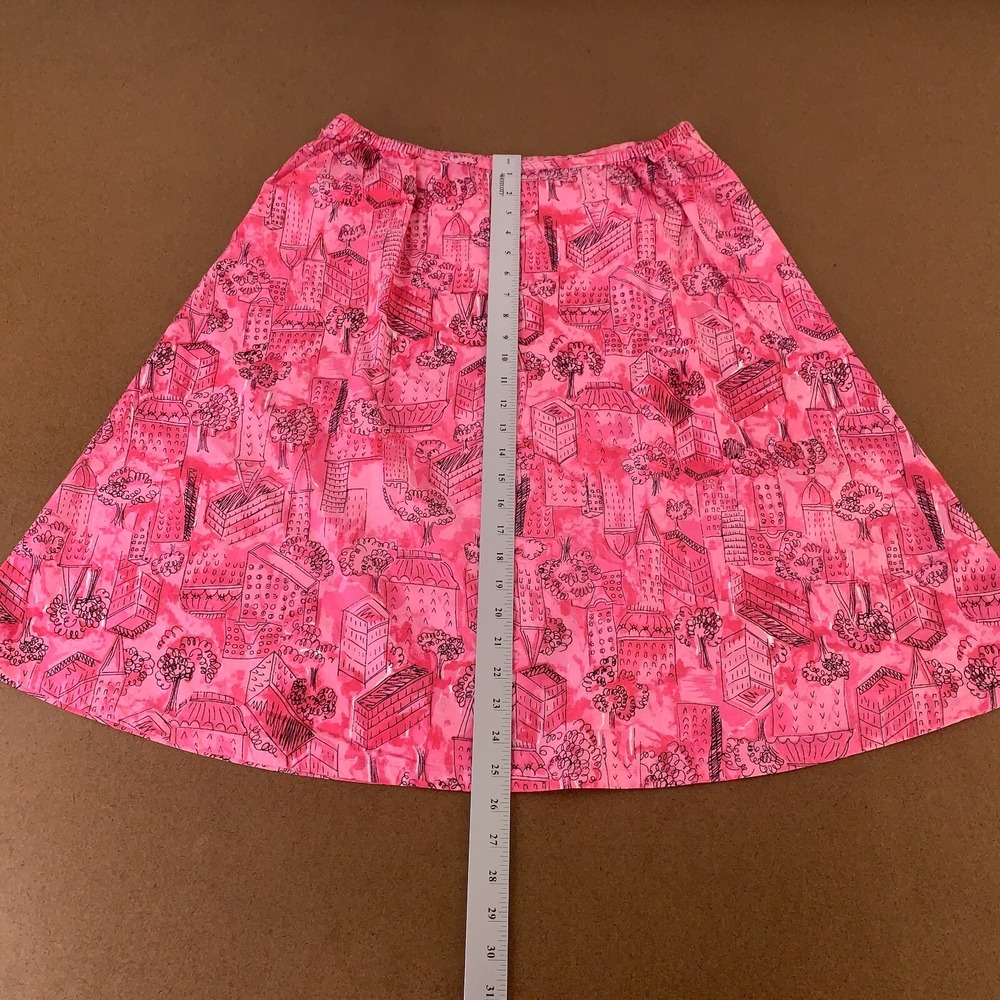 Karen Scott Sport Women's Size 14 Pink Printed Mid Rise Knee Length A Line Skirt - Picture 7 of 8